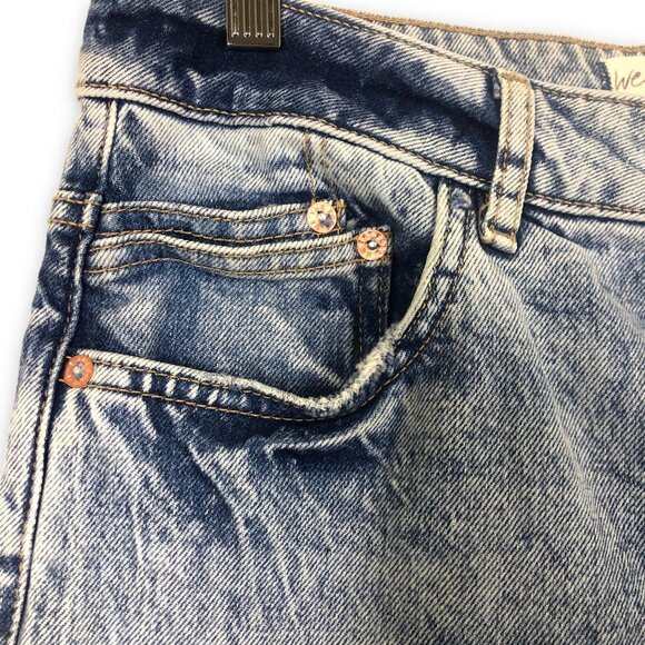 We The Free Women's Lived in Blue Jeans Sz 30 High Waist Button Fly Acid Wash - Picture 9 of 12